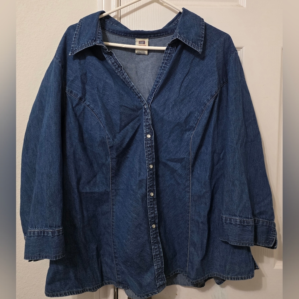Faded Glory Women's Plus Denim Top